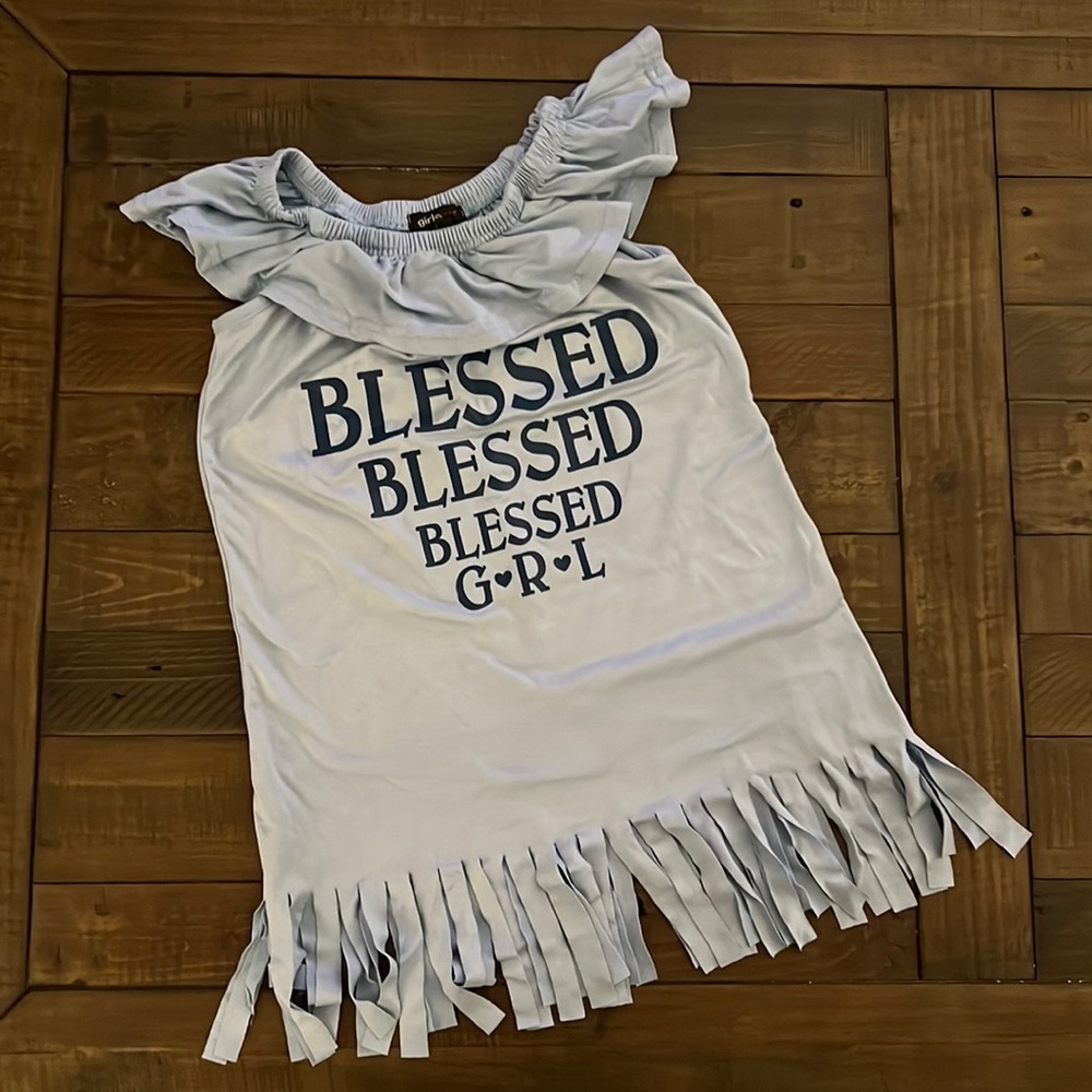 Girls size 10-12 Blessed sleeveless shirt